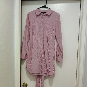 Forever 21 Red and White Striped Shirt Dress